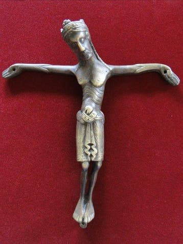 Crucifix (4) - Gepatineerd brons, Zilverbrons - Het Lichaam