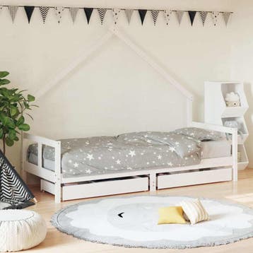 vidaXL Kinderbedframe met lades 80x200 cm massief grenenhout, Verzenden