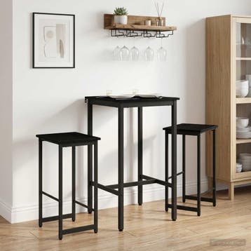 vidaXL Barkruk 2 st Zwart eiken 40 x 32 x 74 cm Bewerkt hout, Verzenden