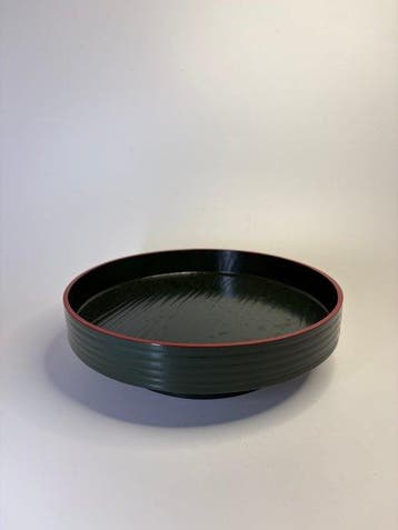 Japanse Wajima-lakwerk Wagashi-bord – Reibu handtekening –