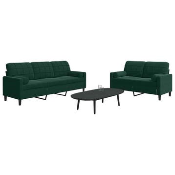 vidaXL 2-delige Loungeset met kussens en bolsters fluweel, Verzenden, Nieuw