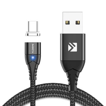 USB-C Magnetische Oplaadkabel 1 Meter Type C - Gevlochten, Télécoms, Téléphonie mobile | Chargeurs pour téléphone, Verzenden