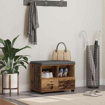 vidaXL Hallenbank Oudhout 60 x 38 x 46 cm Geengineerd Hout, Verzenden