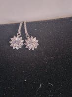 Zilver - Hangoorbellen - 1 ct witte Moissanite