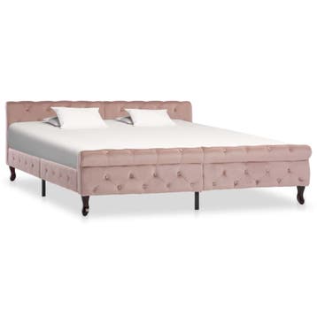 vidaXL Bedframe fluweel roze 180x200 cm, Verzenden, Nieuw