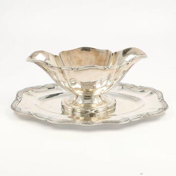 Albert Célestin Charlent - Sauciére Art Nouveau-stijl -, Antiquités & Art, Antiquités | Argent & Or