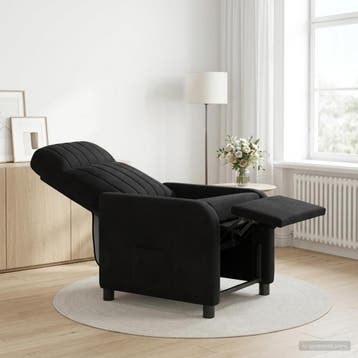 vidaXL Recliner Zwart fluweel, Verzenden, Nieuw