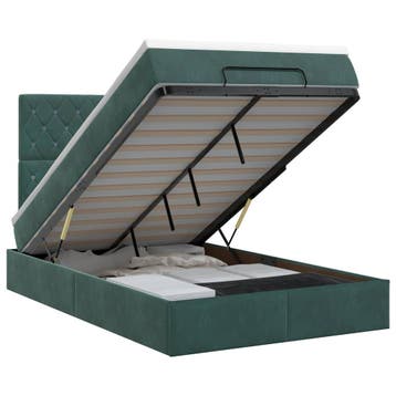 vidaXL Ottoman bed met matras Donkergroen 120 x 190 cm, Verzenden