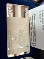 Wereld. Silberbanknoten 100 Euro und 100 DM - 2 x 54,55g mit