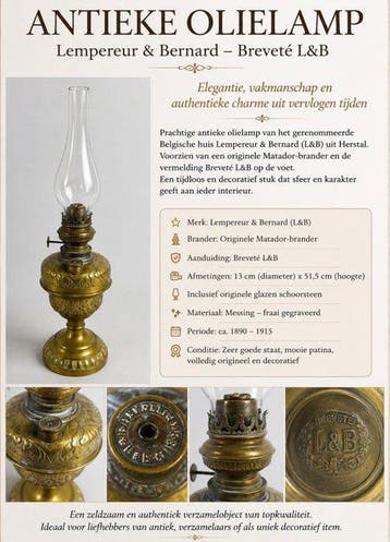 Scythisch Messing olilamp - 51 cm (Zonder minimumprijs), Antiquités & Art