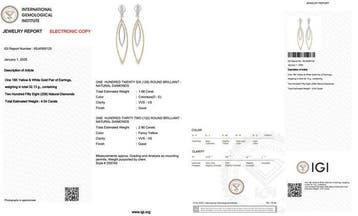 Oorbellen - 18 karaat Geel goud, Witgoud - 4.54ct. tw., Nieuw