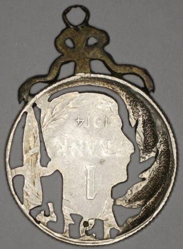 België - WORLD WAR I - Albert I - 1 Frank Trench Art / Love