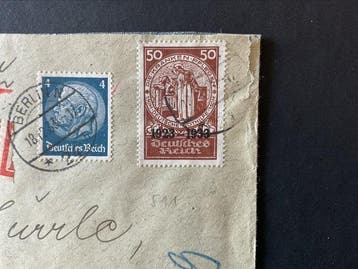 Empire allemand 1933 - Mi. 511 utilisé sur une enveloppe, Gestempeld