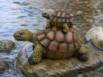 Beeld, large turtle - 19 cm - polyresin