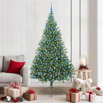 vidaXL Kunststof Voorverlichte Kerstboom met 300 LED Groen, Verzenden