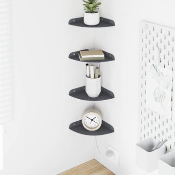vidaXL Hoek Plank 4 st Antraciet 15 x 15 x 2 cm, Verzenden