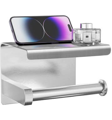 Avalo WC Rolhouder met Plankje - Zilver - Zelfklevend, Verzenden, Nieuw
