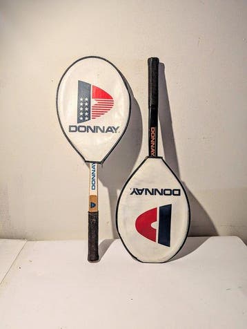 SET van 2x Vintage Donnay Tennisrackets Met hoes - Tennis -
