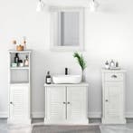 vidaXL Badkamermeubel Set met lade 4 pcs Antiek wit Massief, Verzenden, Nieuw
