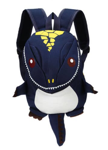KIMU® Rugtas Dino Donkerblauw Kleine Rugzak Dinosaurus Monst, Ophalen of Verzenden, Nieuw, Blauw