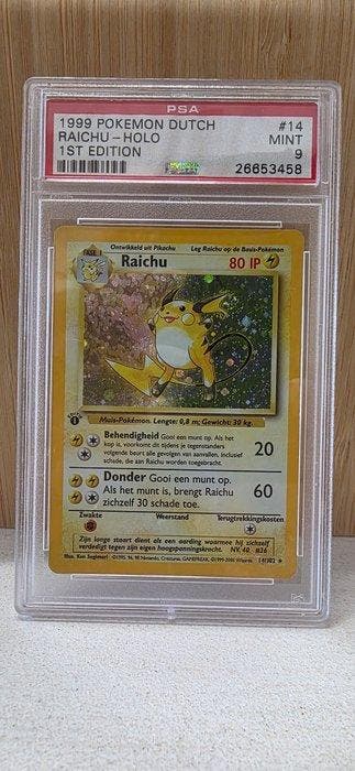Pokémon - 1 Graded card - Raichu 14 Première édition, Foil -