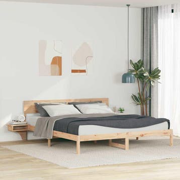 vidaXL Bedframe met hoofdeinde Bruin 180 x 200 cm Massief, Verzenden, Nieuw
