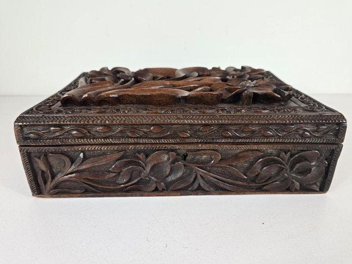 Doos - Hout - Anglo-Indiase doos, Antiek en Kunst, Kunst | Niet-Westerse kunst