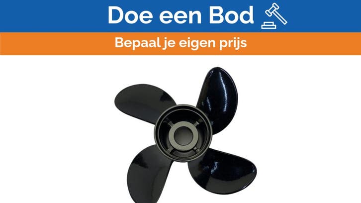 Bieden: Michigan Vortex 4-Blade Aluminium Propeller 10 1/8, Watersport en Boten, Bootonderdelen, Ophalen of Verzenden