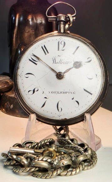 Wallerius i Norrköping - Rare vergy fuse pocket watch -, Bijoux, Sacs & Beauté