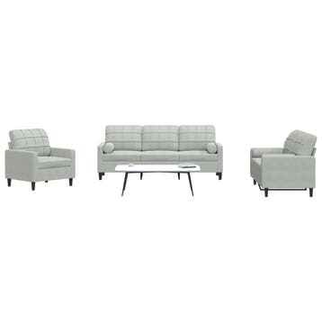 vidaXL 3-delige Loungeset met kussens en bolsters fluweel, Verzenden, Nieuw