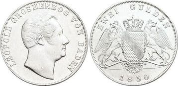 Doppelgulden 1850 Baden-durlach Leopold 1830-1852, Verzenden, België