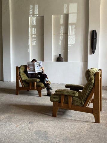 Fauteuil (2) - Eik, Fluweel