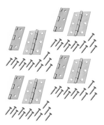 Set van 8 metalen scharnieren (64x35 mm) met schroeven, Doe-het-zelf en Bouw, Verzenden, Nieuw
