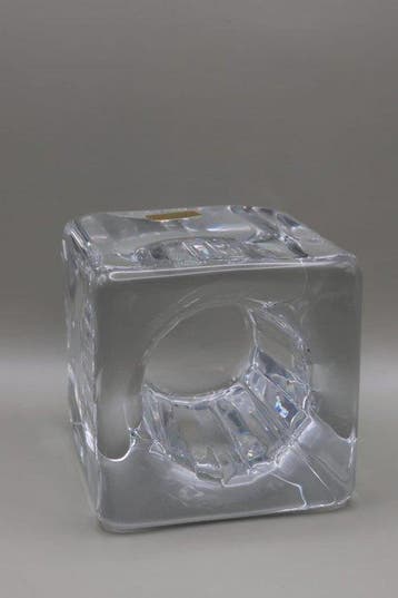 Vintage Kosta Sweden Crystal Ice Cube Tea Light Holder by