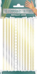 Goud Zilveren Nep Tattoos Henna Hippie 12st, Verzenden, Nieuw
