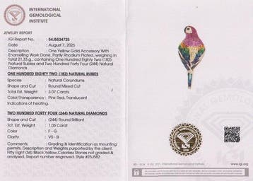 Zonder minimumprijs - Broche - 14 karaat Geel goud - 4.12ct.