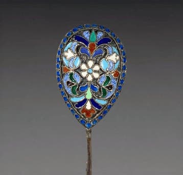 Lepel - .875 (84 Zolotniki) zilver, Antiek en Kunst