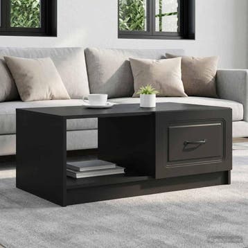 vidaXL Salontafel Zwart 90 x 50 x 37 cm Bewerkt hout, Verzenden, Nieuw