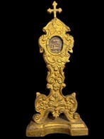 Reliekhouder - Zilver, goudkleurig hout - 1750-1800 - Passie, Antiek en Kunst
