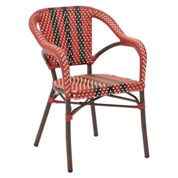 Stoel | SIENA | Aluminium Rotan/Aluminium | Red | Naturel, Verzenden, Nieuw in verpakking
