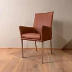 Leren eetkamerstoel Royal, Vintage Cognac, poten staal RVS, Huis en Inrichting, Stoelen, Nieuw, Leer, Ophalen of Verzenden, Eén