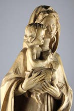Val Gardena - M. Perathoner - sculptuur, Madonna and Child -