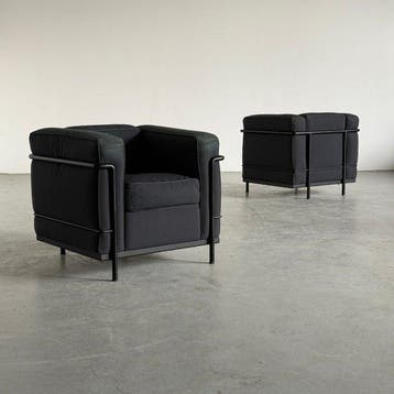 Cassina - Le Corbusier - Fauteuil (2) - LC2 - Textiel,