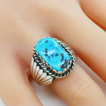 Zilveren ring met turkoois - Navajo - V.S. (Zonder