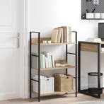 vidaXL Boekenkast 3 schappen 60x27,6x90,5 cm bewerkt hout, Huis en Inrichting, Verzenden, Nieuw