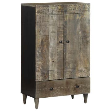 vidaXL Hoge kast 60x33x100 cm massief mangohout, Verzenden