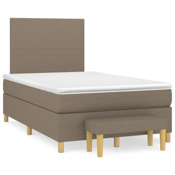 vidaXL Boxspring met matras stof taupe 120x190 cm, Verzenden
