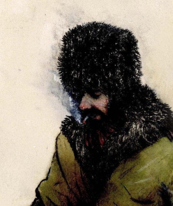 Valentin Prévot - Etude de soldat russe 2, Antiek en Kunst, Kunst | Schilderijen | Modern