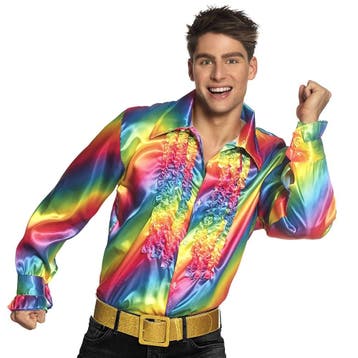 Ruffle Blouse Heren Regenboog, Verzenden, Nieuw