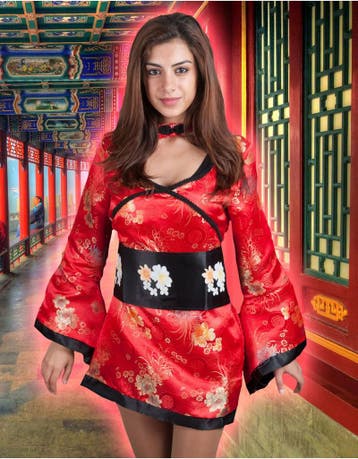 Sexy geisha rood Miss Wong, Ophalen of Verzenden